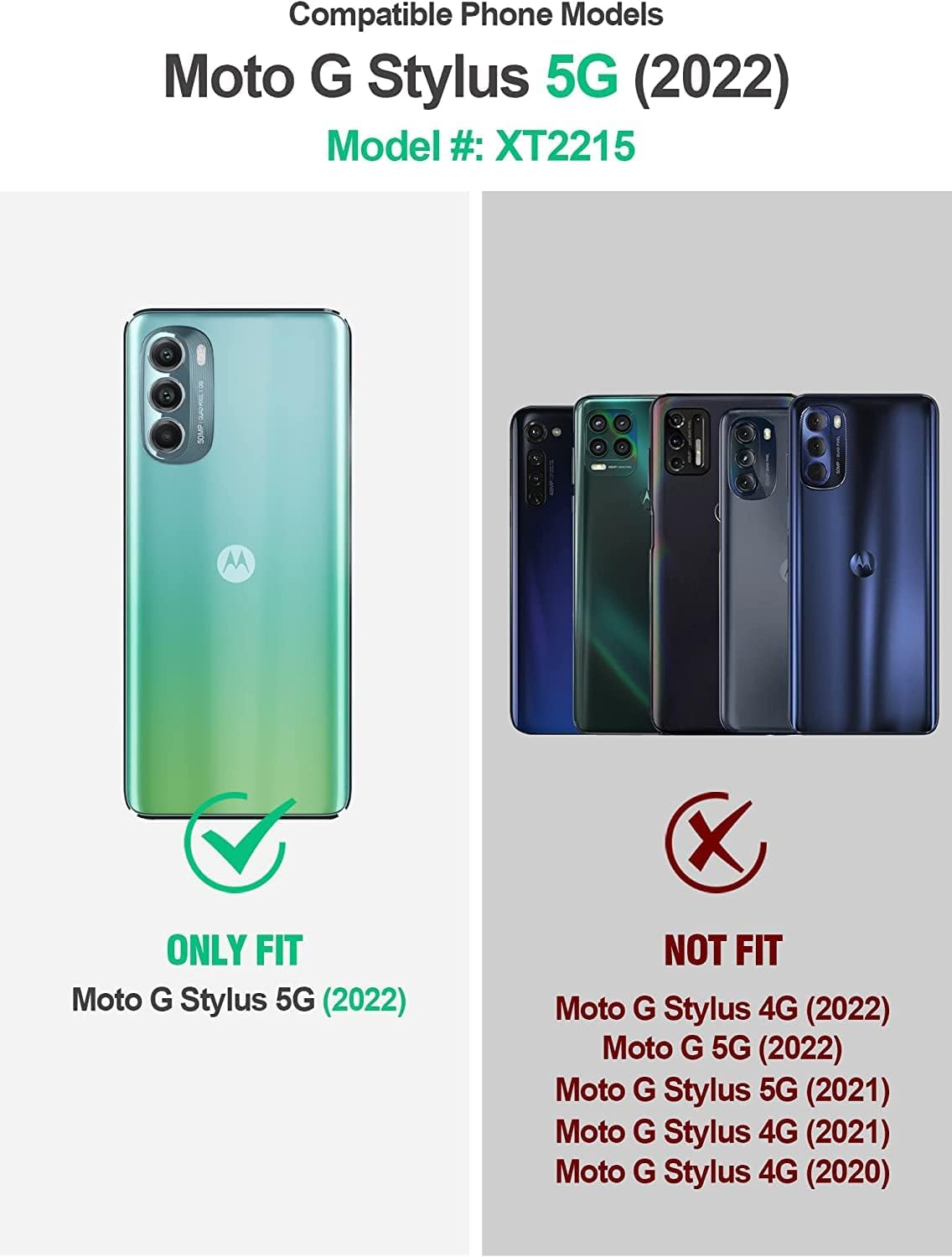 NZND Funda compatible con Moto G Stylus 5G 2022 no compatible con 4G con protector de pantalla integrado, funda protectora de cuerpo completo a