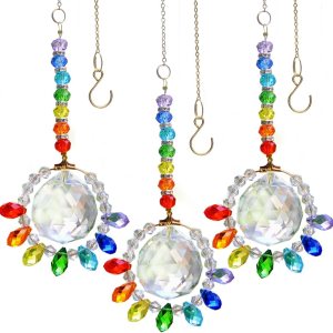 Atrapasoles de cristal colgantes para ventanas, 3 atrapasoles de sol arcoíris para ventanas interiores, atrapa el sol de ventana con cristales de Atrapasoles de cristal colgantes para ventanas, 3 atrapasoles de sol arcoíris para ventanas interiores, atrapa el sol de ventana con cristales de
