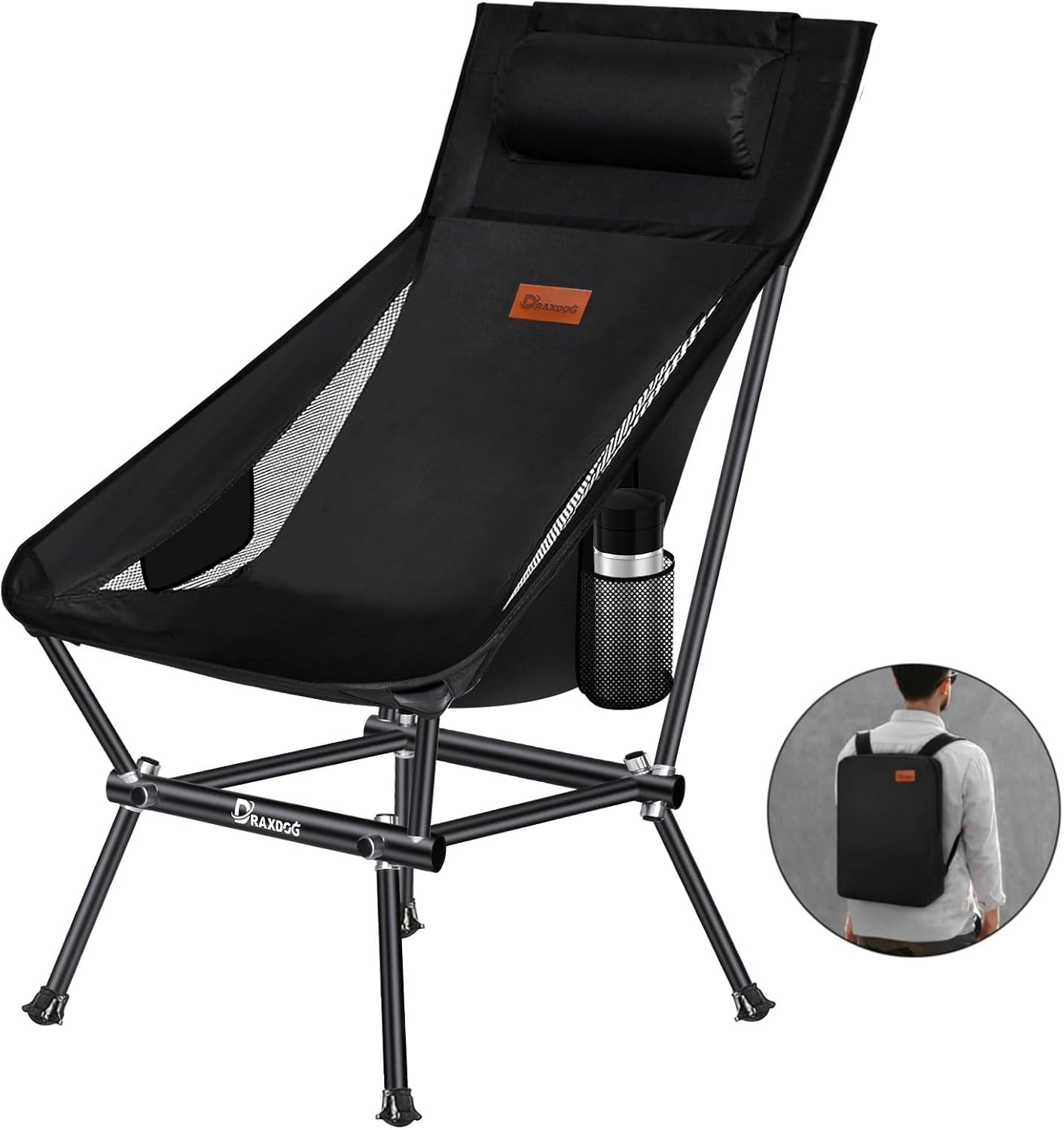 Silla de camping, patentada para la invención, incluye mochila de cortesía, silla plegable portátil, silla de playa con bolsillo lateral, silla de