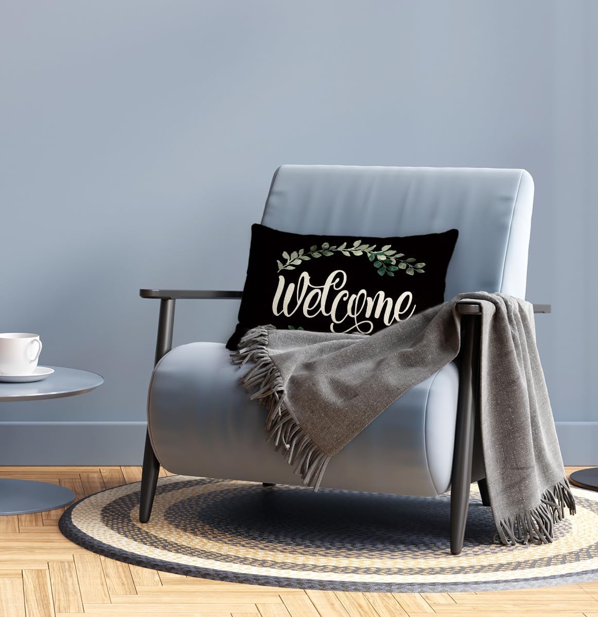 Mancheng-zi Funda de almohada de bienvenida de 12 x 20 pulgadas, decoración de porche, almohadas al aire libre, fundas de almohada para exteriores,