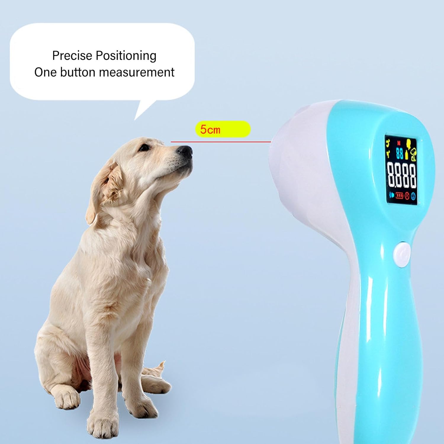 Termómetro digital para mascotas sin contacto, 3 en 1 sin contacto infrarrojo de alta precisión 3 en 1 termómetro animal 3 en 1, detección de