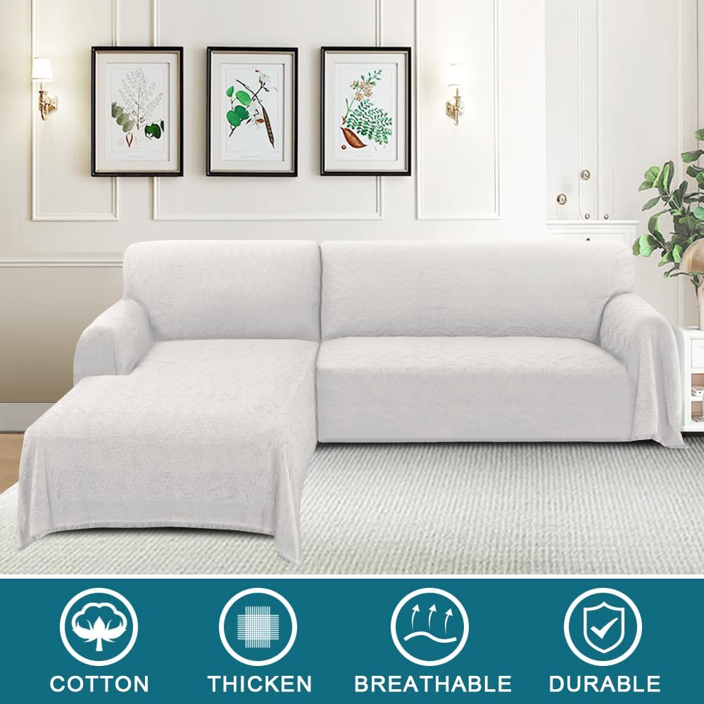 Turquoize Fundas de sofá modulares para sala de estar, funda de sofá en forma de L, 2 piezas para sofás seccionales, fundas de sofá para perros, con