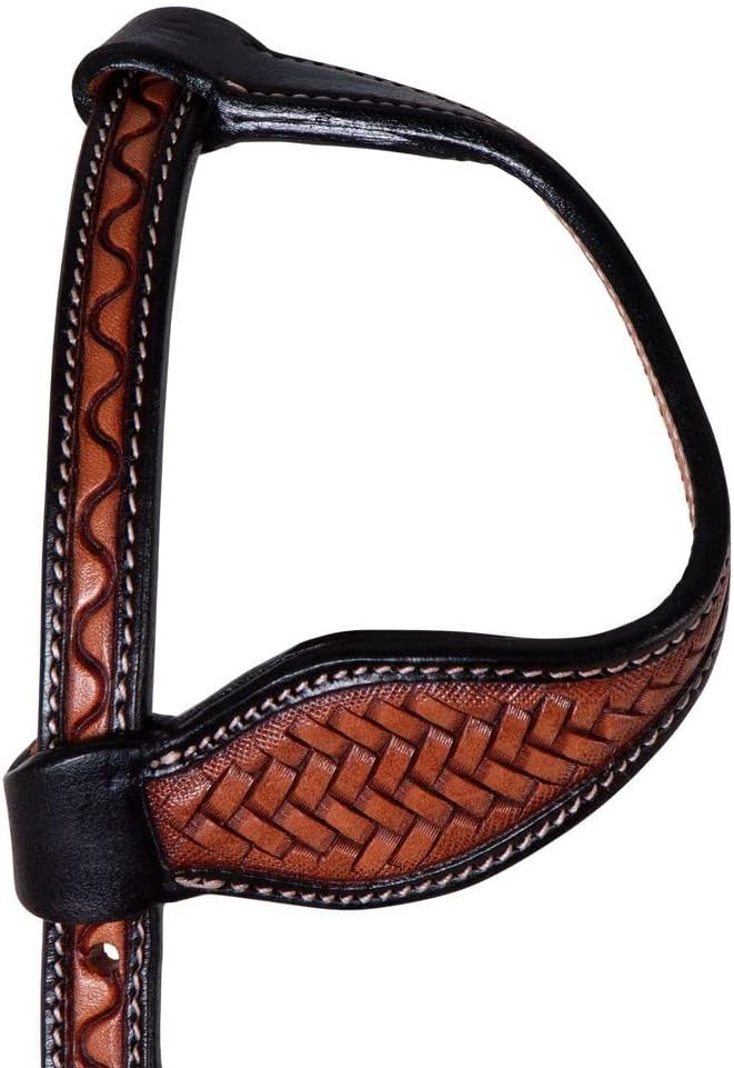 Doble S Basketweave – Cabezas de una oreja  Mejora la apariencia del caballo  Diseño versátil para actividades ecuestres  Exquisita artesanía