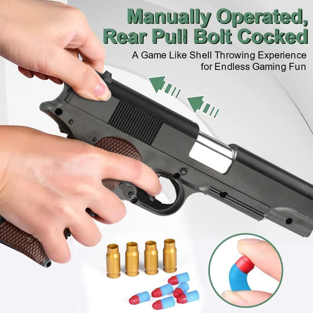 Pistola de juguete modelo educativo de balas de espuma suave, juegos de disparos de pistola de juguete suave, pistola de juguete de bala suave,