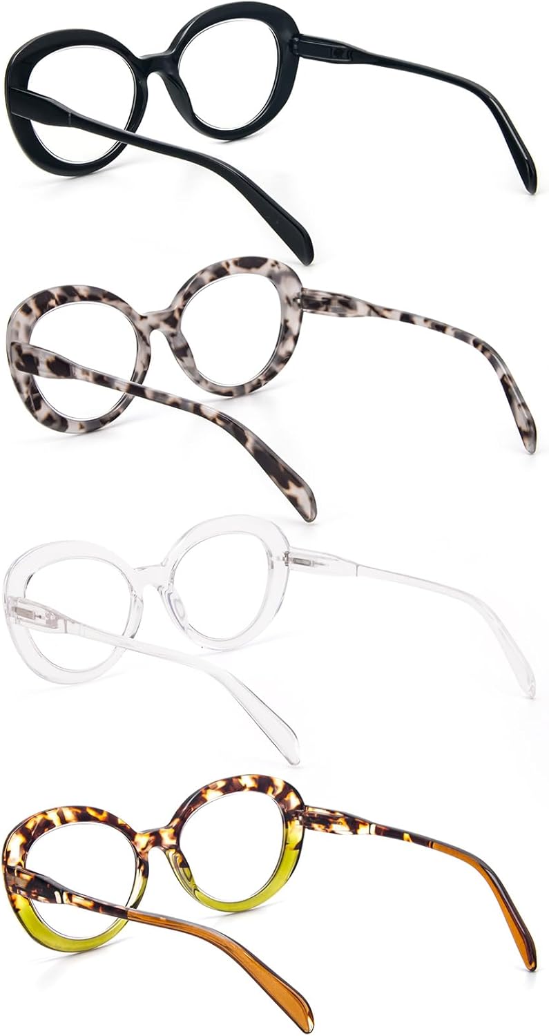 DXYXYO Lentes de lectura estilo Oprah de gran tamaño para mujer, bloqueo de luz azul, elegantes lectores con bisagra de resorte