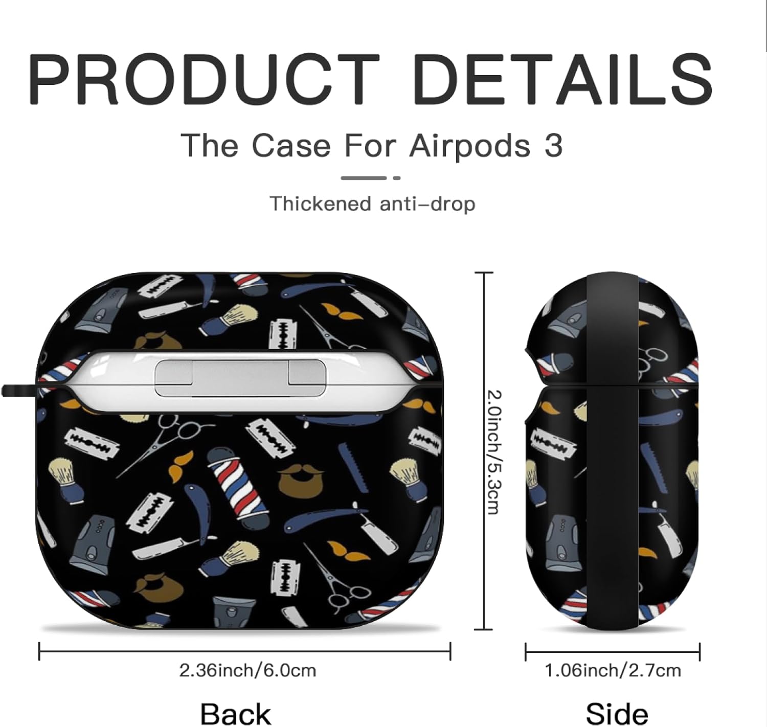 Barber Store Hot Salon – Funda para AirPods de 3 generación, funda suave que absorbe los golpes, funda protectora para Apple Airpods 3
