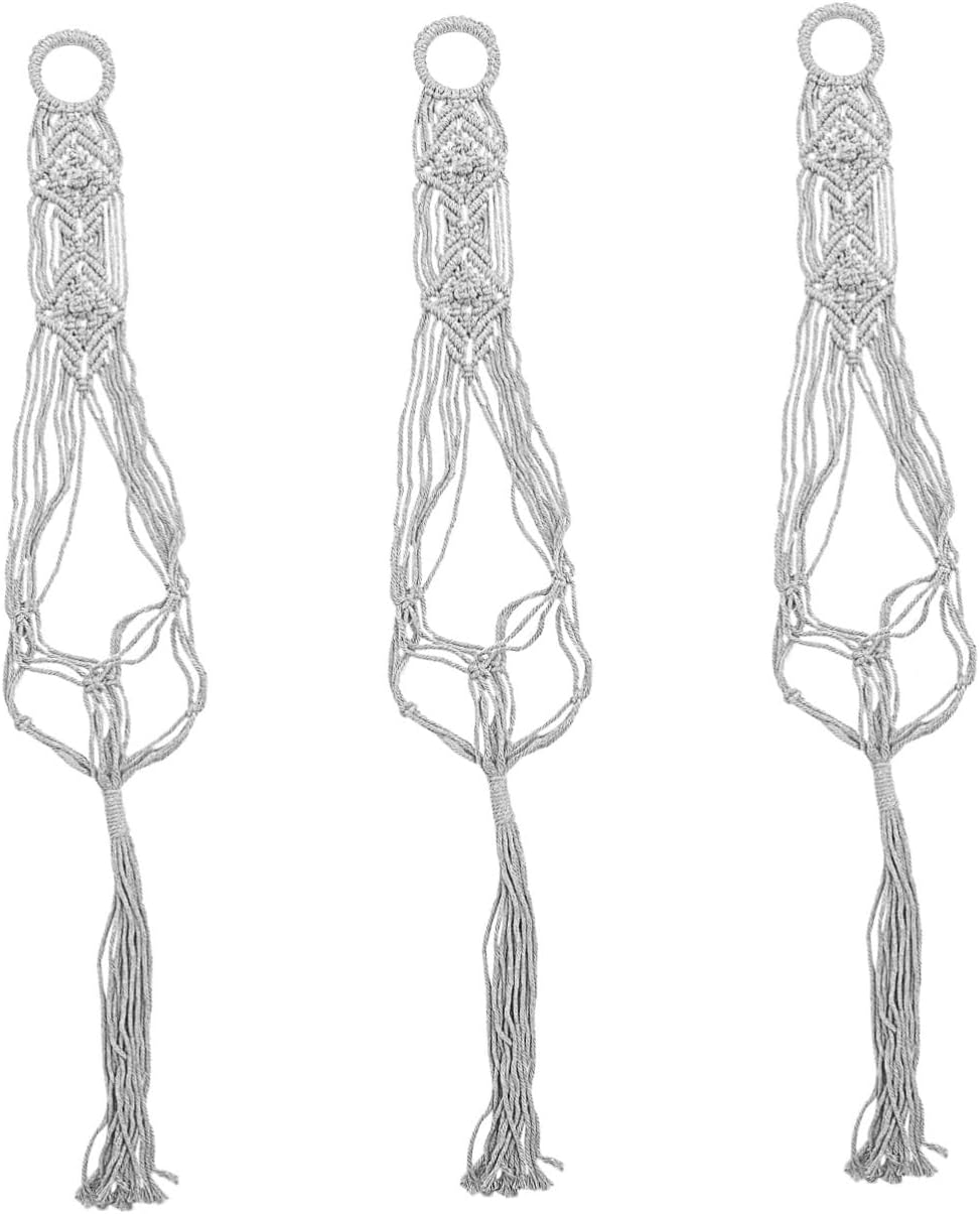 YARNOW 3 piezas de red para plantas, soportes para macetas para exteriores e interiores, soporte para plantas de macramé, soporte para plantas de