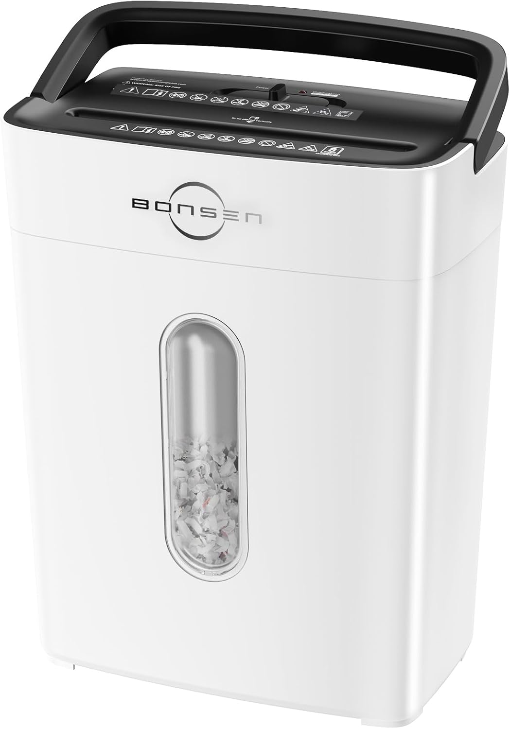 BONEN – Trituradora de papel para oficina en casa, 8 hojas de papel de y tarjetas de crédito, corte cruzado, ultrasilenciosa, alto nivel de