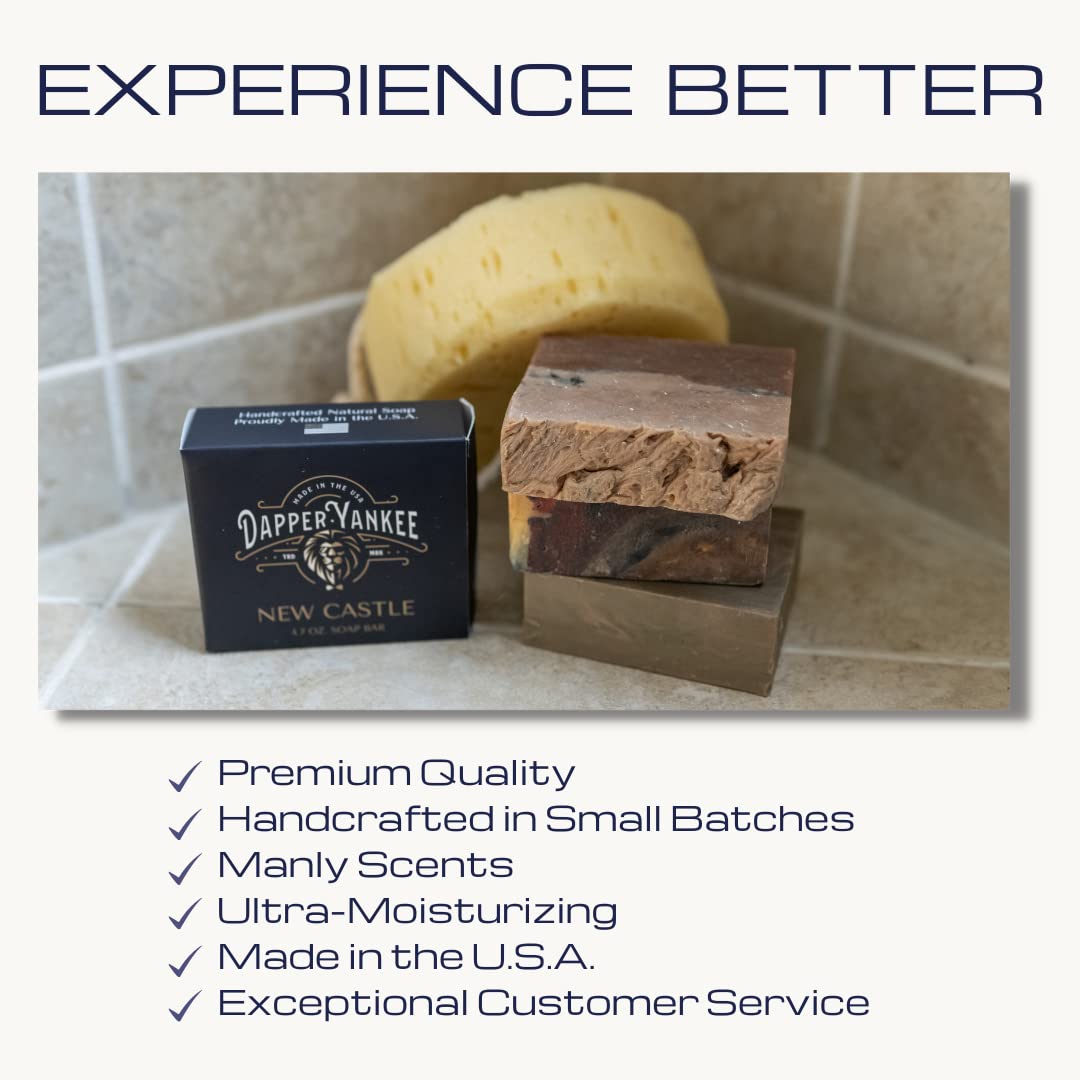 Dapper Yankee Jabón natural de menta de árbol de té para hombres, carbón activado, aceites esenciales