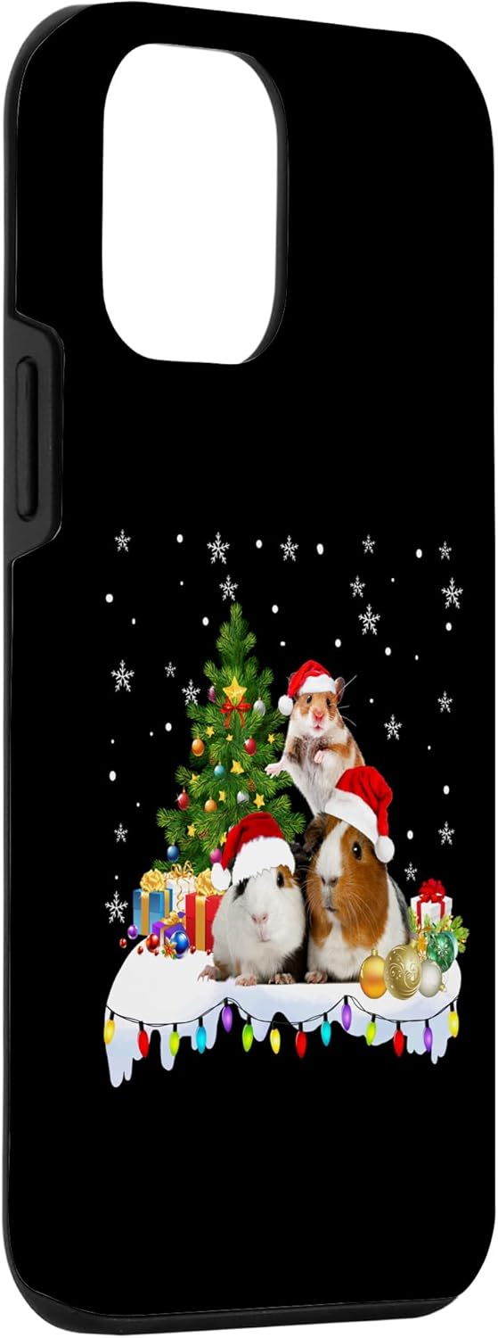 iPhone 12 mini Christmas Guinea Pig Pajama xmas santa hat tree kids girls Case
