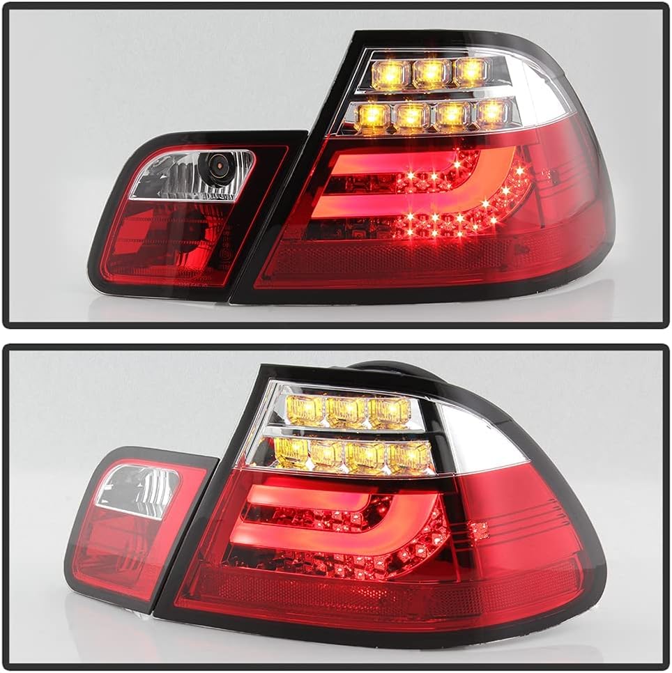 ACANII – Para 2000-2003 BMW E46 Serie 3 Coupé LED Luces traseras Luces traseras Lámparas de freno izquierda+derecha