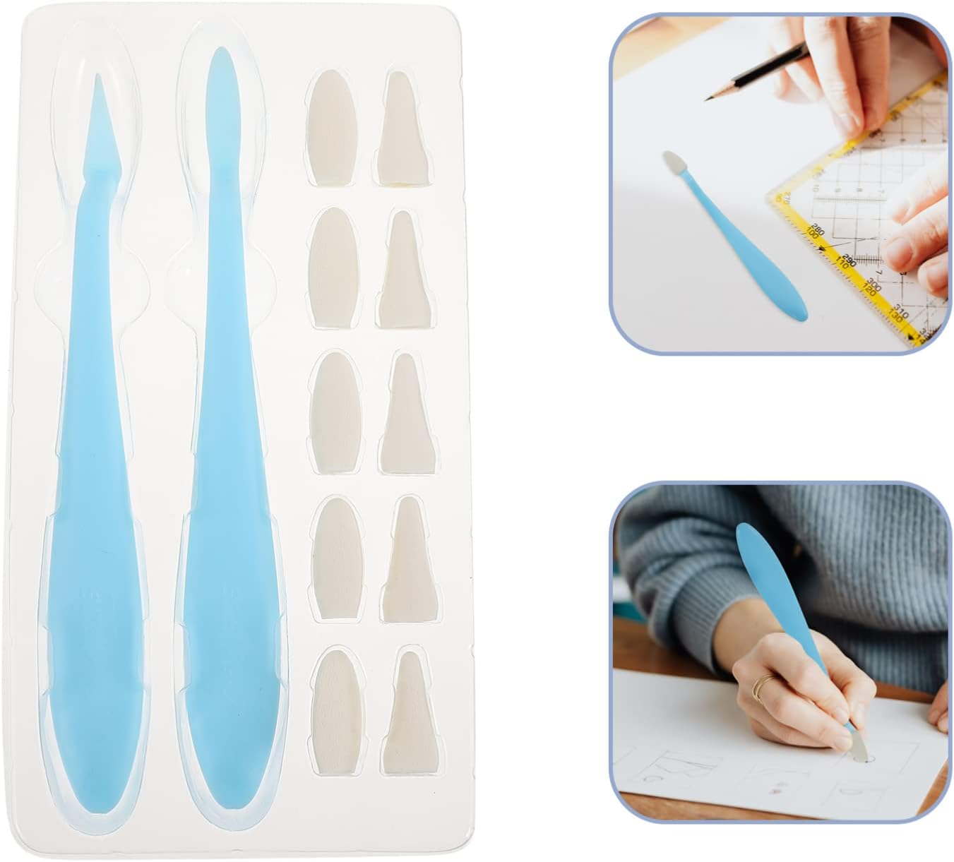 Artista mezclando tocón esponja recortadora Tortillion Art Blender Set con esponja Pad papel de lija sacapuntas puntero para estudiante dibujo de