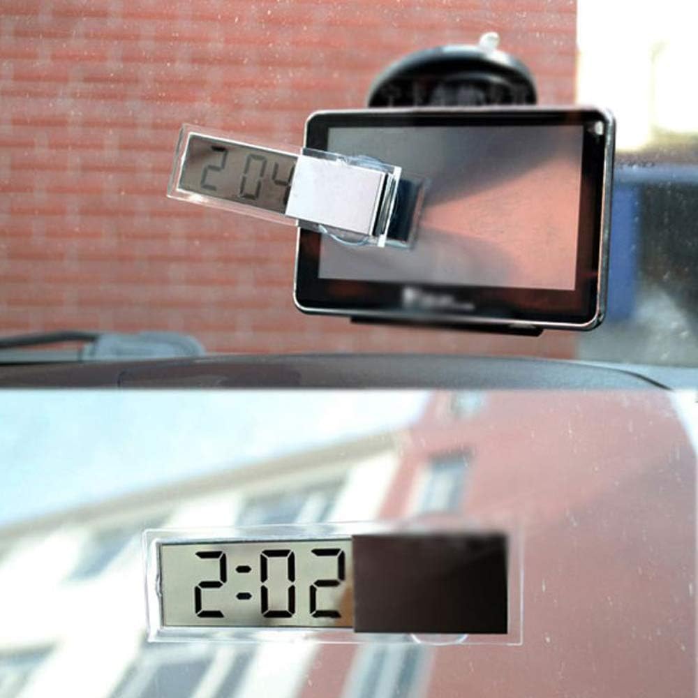 Eaglerich 1 unids peso ligero durable transparente coche electrónico reloj pantalla LCD digital con lechón más nuevo reloj LCD reloj