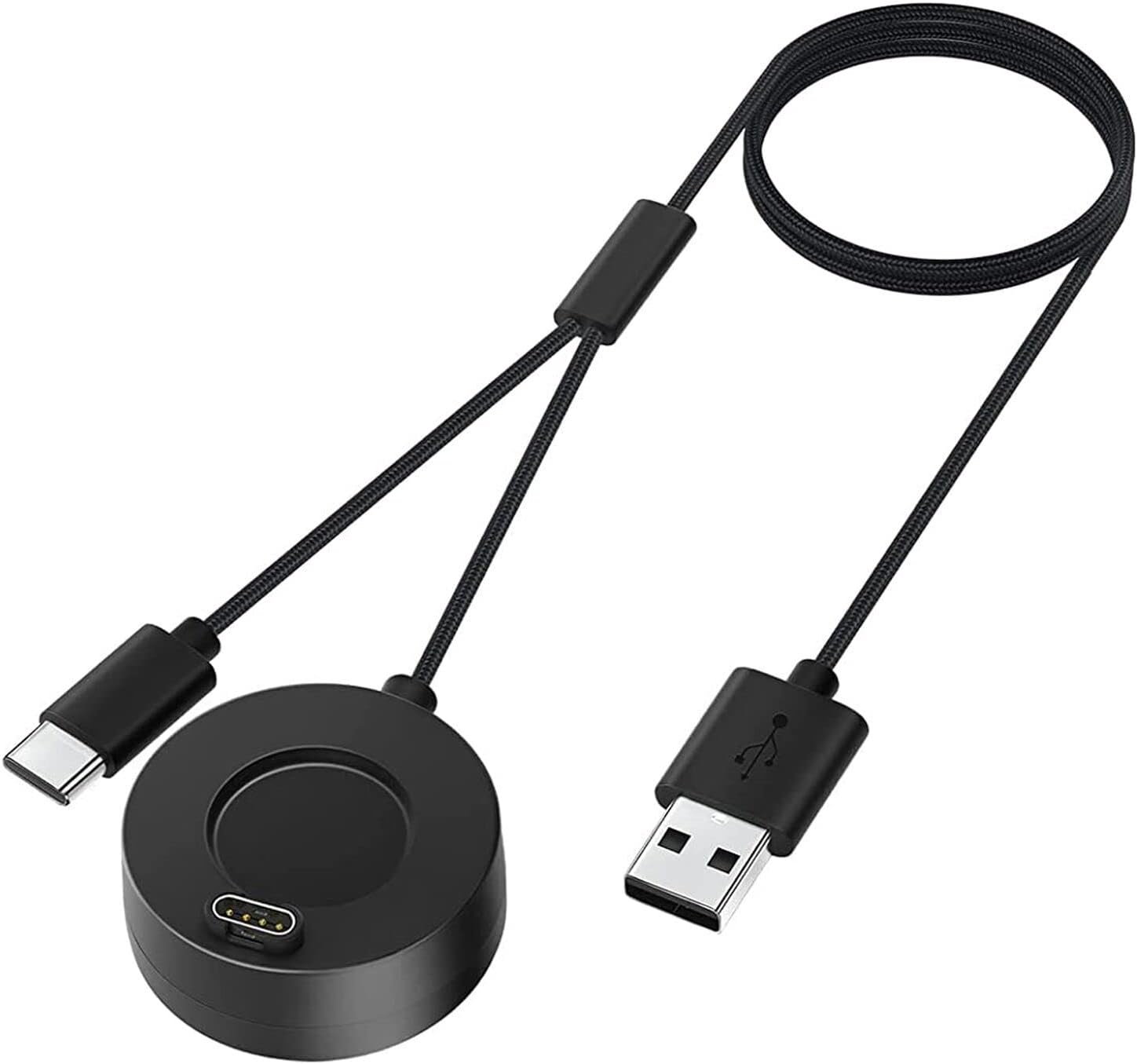Cargador 2 en 1 compatible con Garmin Vivoactive 44S3, Fenix 55S5X66S6X 77S7X, VenuInstinctForerunner 945, etc., estación de carga 2 en 1 negra