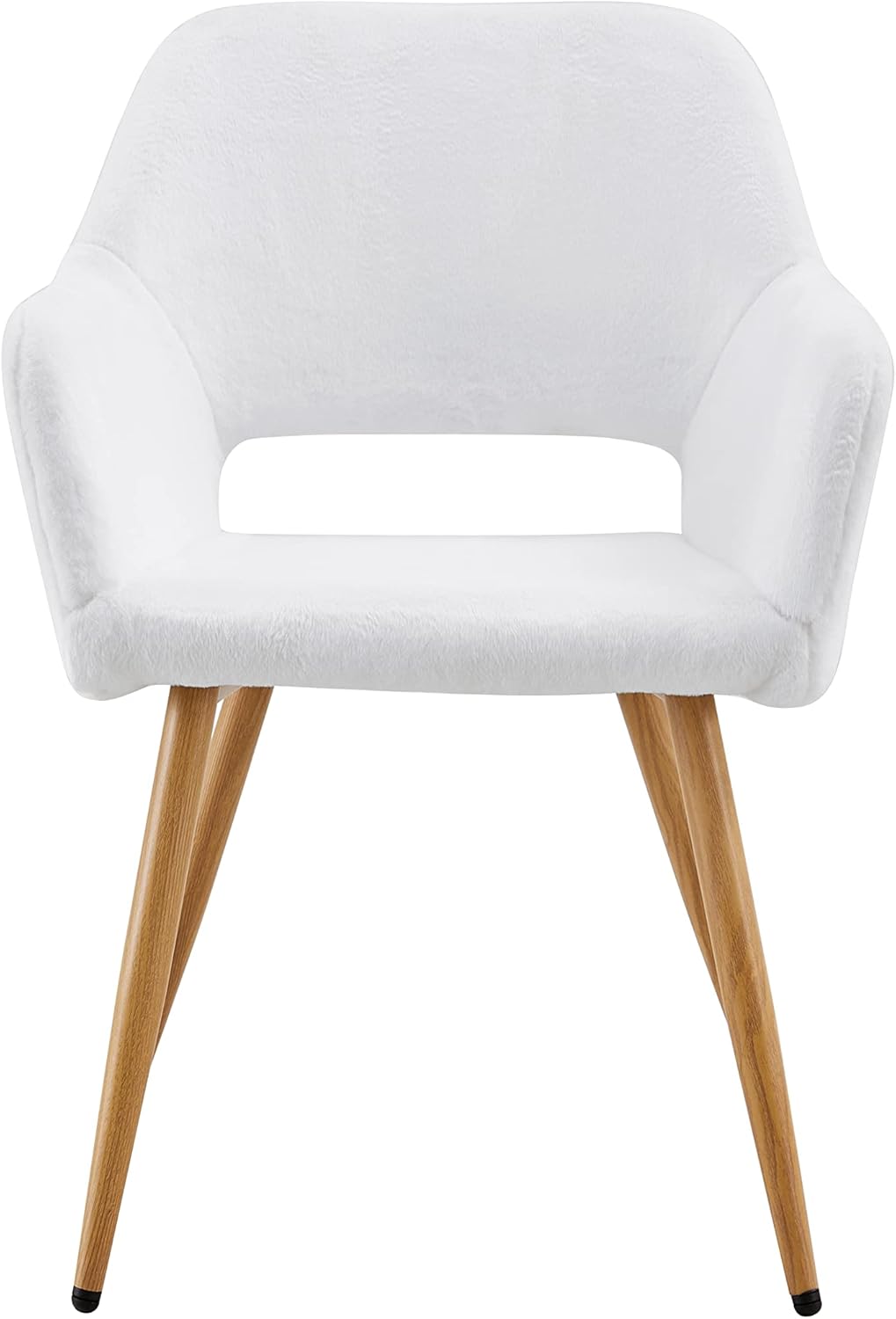 Sillas de comedor de piel sintética blanca, sillas laterales de mediados de siglo, silla de comedor para cocina, comedor, pata de acero de pintura