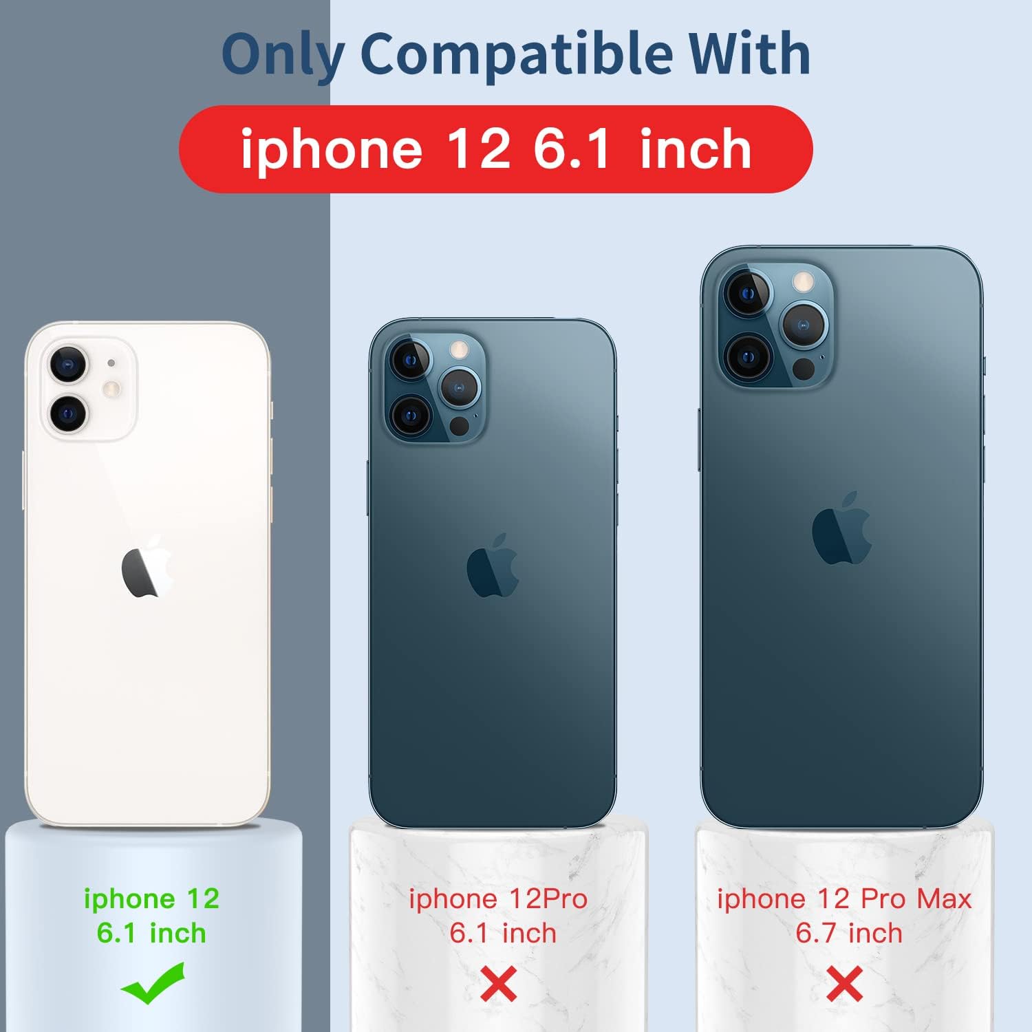 FUNMIKO Funda diseñada para iPhone 12 con protector de pantalla, protección completa con cubierta mejorada para el lente de la cámara, funda