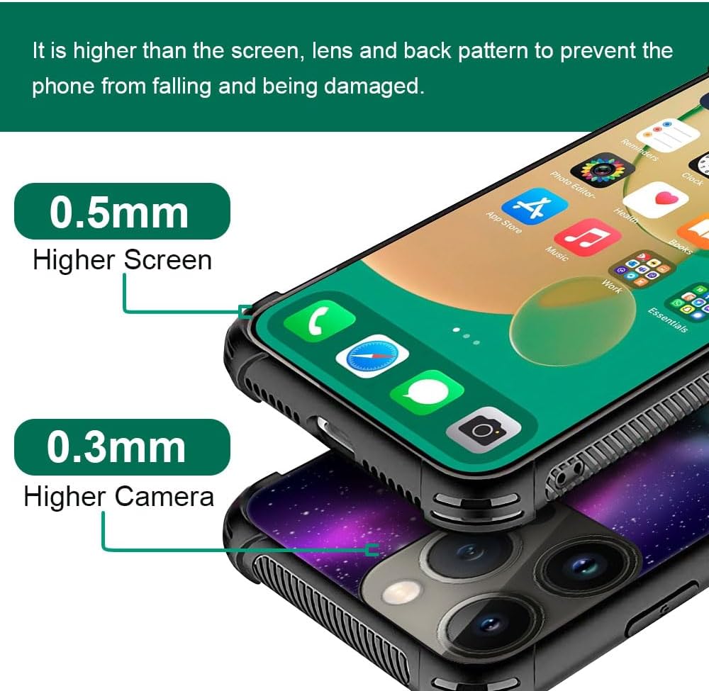 CARLOCA Funda compatible con iPhone 15, funda con diseño artístico de ciervo aurora boreal para iPhone 15, ultra protección, a prueba de golpes, de
