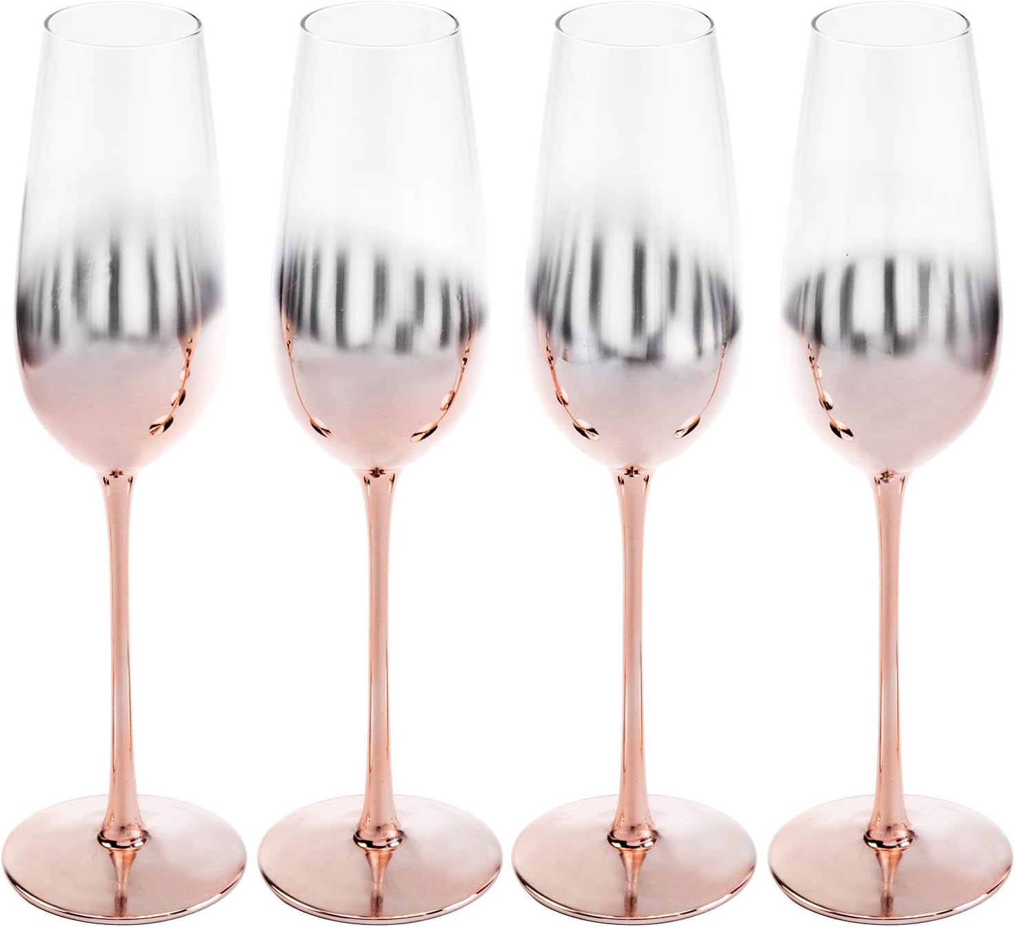 MyGift Juego de 4 copas de flauta para champán, 9 onzas estilo degradado