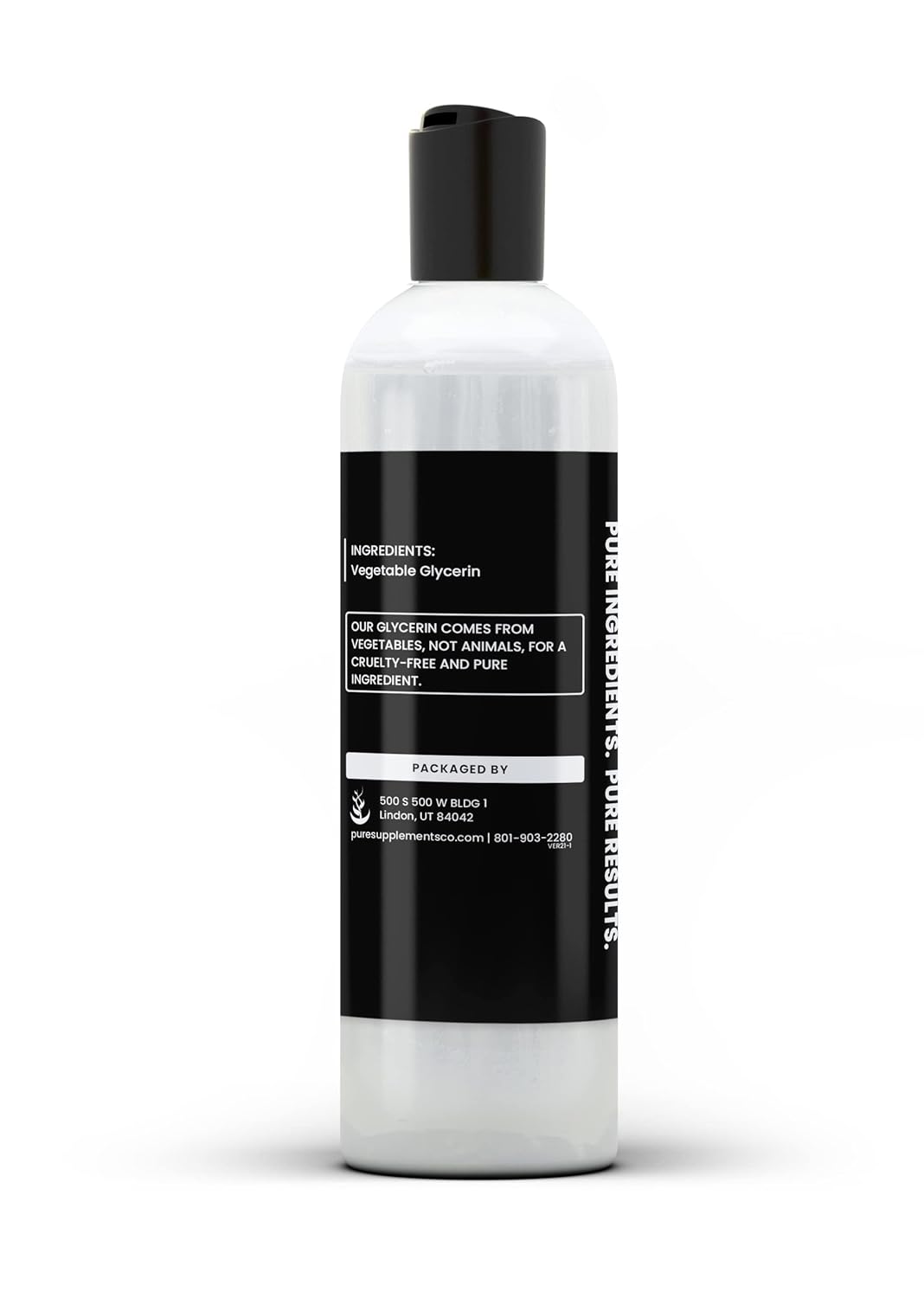 Pure Original Ingredients Glicerina vegetal natural, 16 onzas líquidas, grado alimenticio, transparente e inodoro, botella reciclable