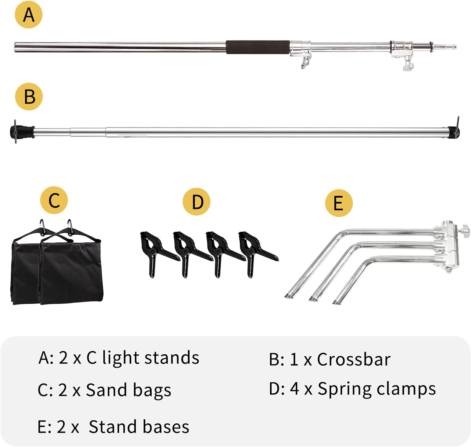 Kit de soporte de fondo de fotos de 10 x 10 pies9.8 x 9.8 ft, soporte de sistema de soporte de fondo de fotografía ajustable resistente con 2 bolsas