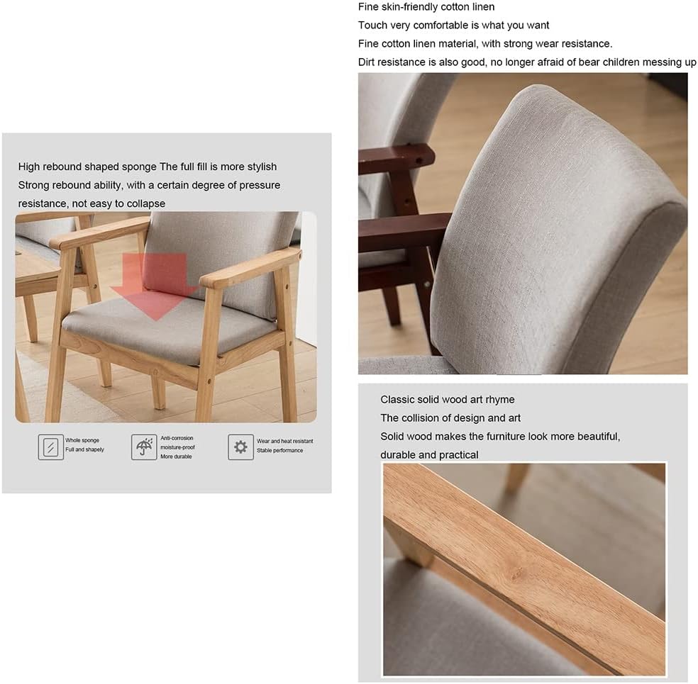 Silla de comedor, altura de sentado, sillón de 18.9 in, cojín de cuero de cera de aceite de fácil cuidado, silla de escritorio para dormitorio,