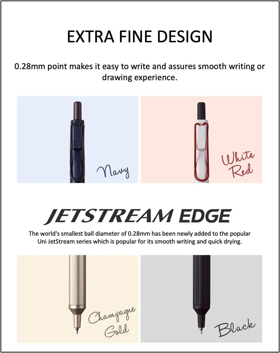 Uni Jetstream EDGE3 – Bolígrafo a base de aceite de 0.011 in, cuerpo blanco y rojo + repuestos negrorojoazul, juego de notas adhesivas