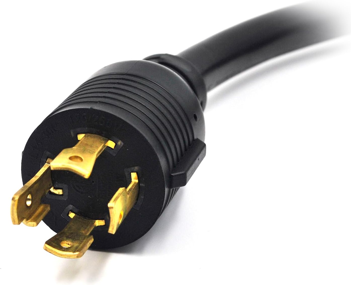 Cable adaptador de generador RV de 4 clavijas a 30 amperios con mango de agarre, bloqueo giratorio L14-30P macho a TT-30R hembra, resistente STW 10