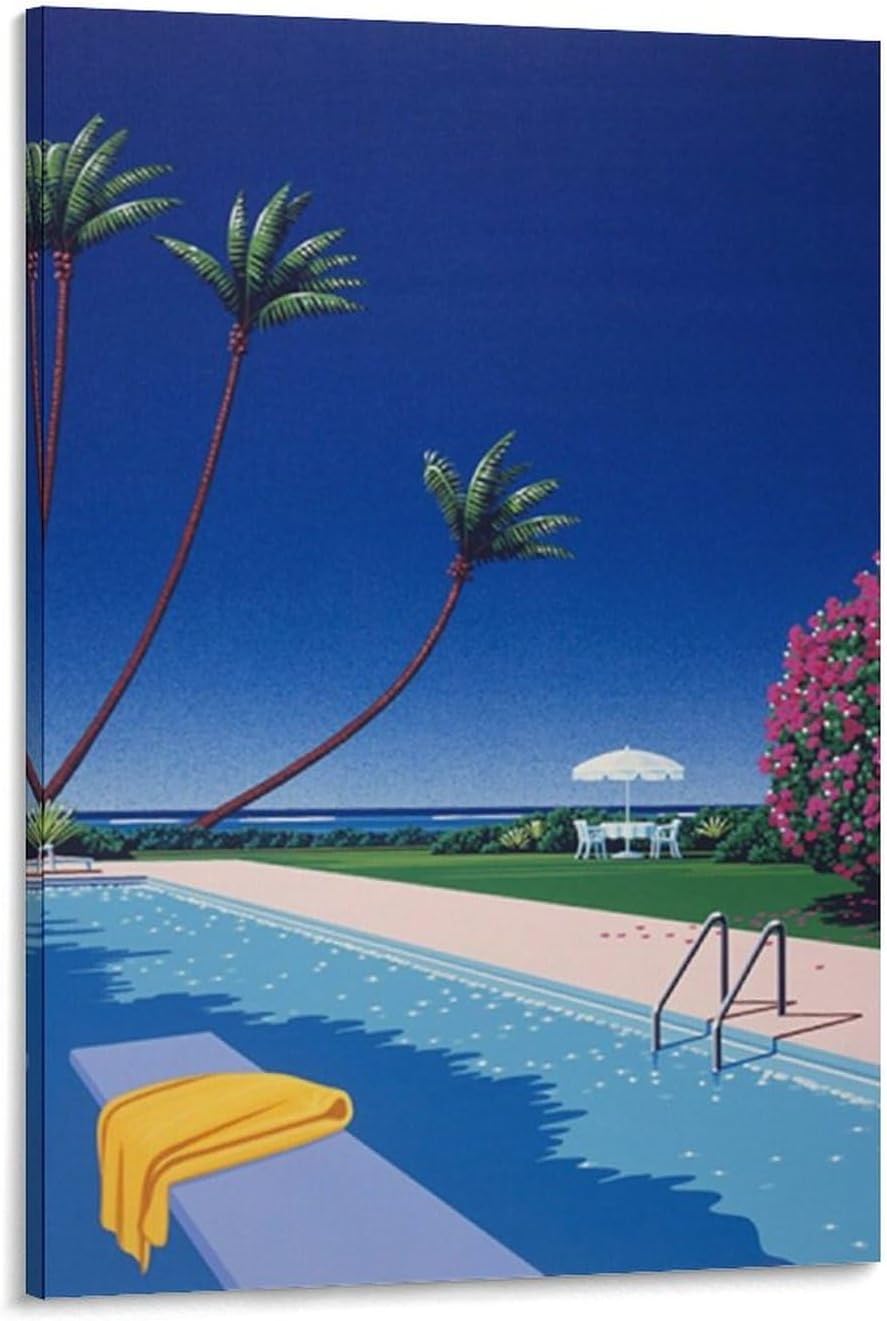 Hiroshi Nagai Decoraciones para dormitorio, pósteres para habitación, decoración estética para el hogar, marco de trabajo artístico, pintura sobre