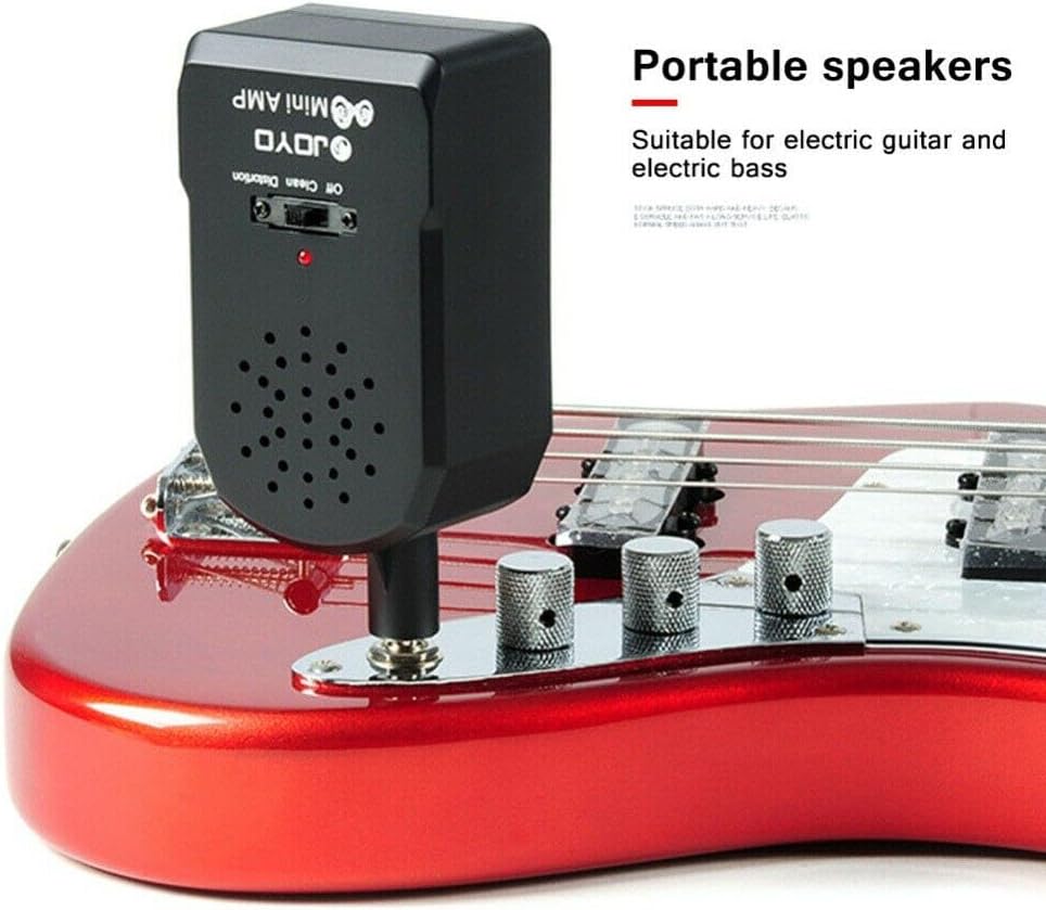 Amplificador de auriculares para guitarra, mini amplificador de guitarra de bolsillo recargable con altavoz grande y ajuste de efecto de limpieza y