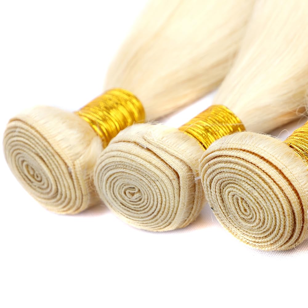 Paquetes de cabello humano 613 de 26 pulgadas, extensiones de cabello rubio 10A, extensiones de cabello virgen brasileño, 1 manojos de cabello