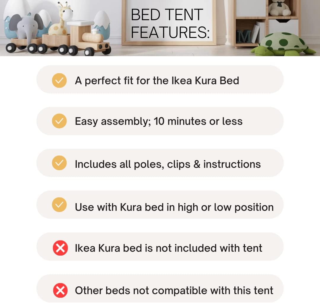 KURA – Tienda de campaña para cama  Camas con dosel  Tienda de campaña para niños compatible con IKEA Kura Bed  Tienda de campaña para niños  Tienda