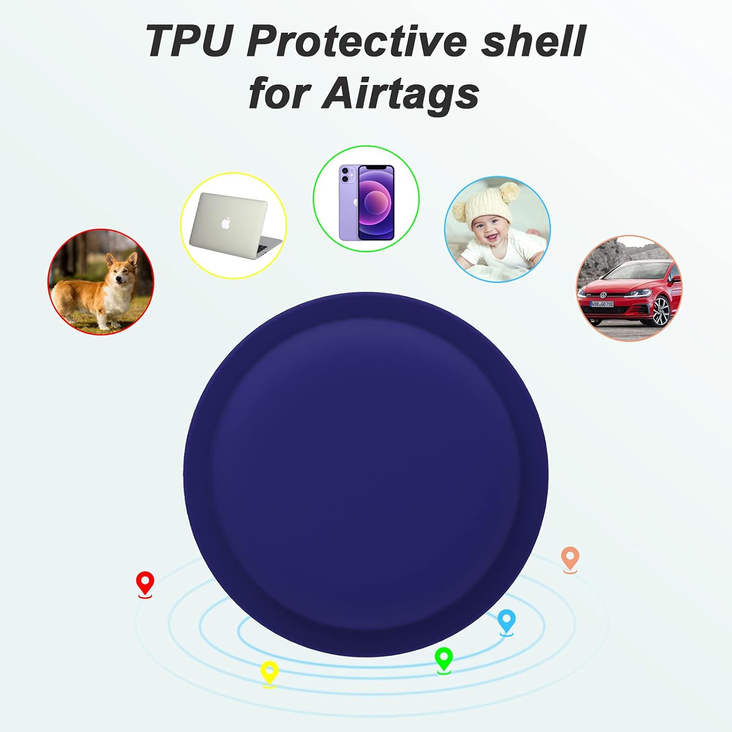 LiZHi Funda para Apple Airtag Holder Airtag Case Cover Airtag Adhesivo Adhesivo Adhesivo de Silicona para TV Remoto de Coche AirTag Funda Teléfono