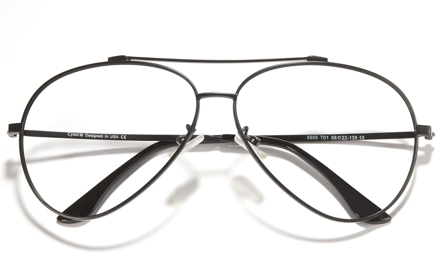 Cyxus Gafas de aviador elegantes con bloqueo de luz azul, gafas de computadora, antifatiga ocular, marco de metal