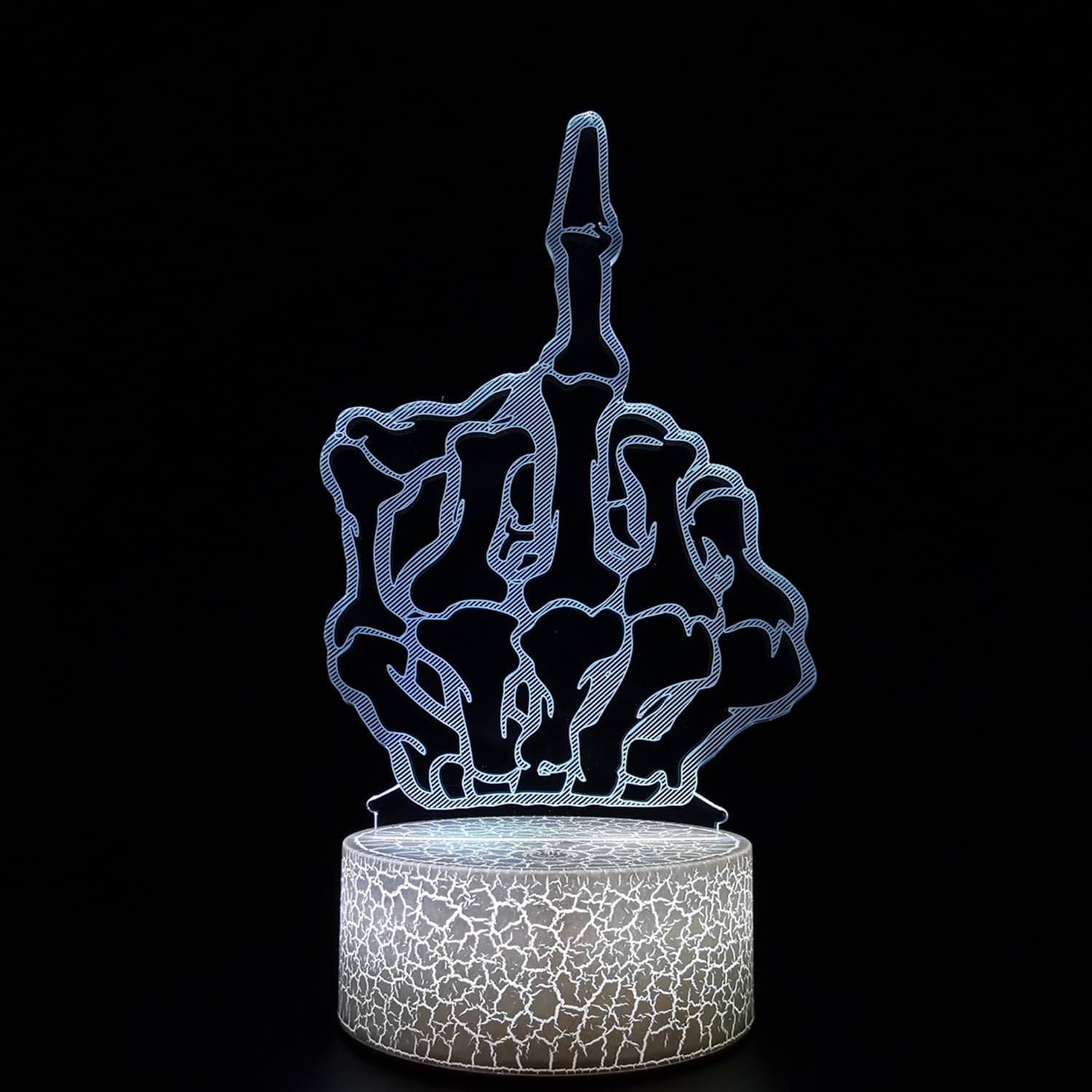 Luces nocturnas de ilusión óptica 3D, lámpara de escritorio LED creativa, control remoto y control táctil, 7 o 16 colores cambian con alimentación