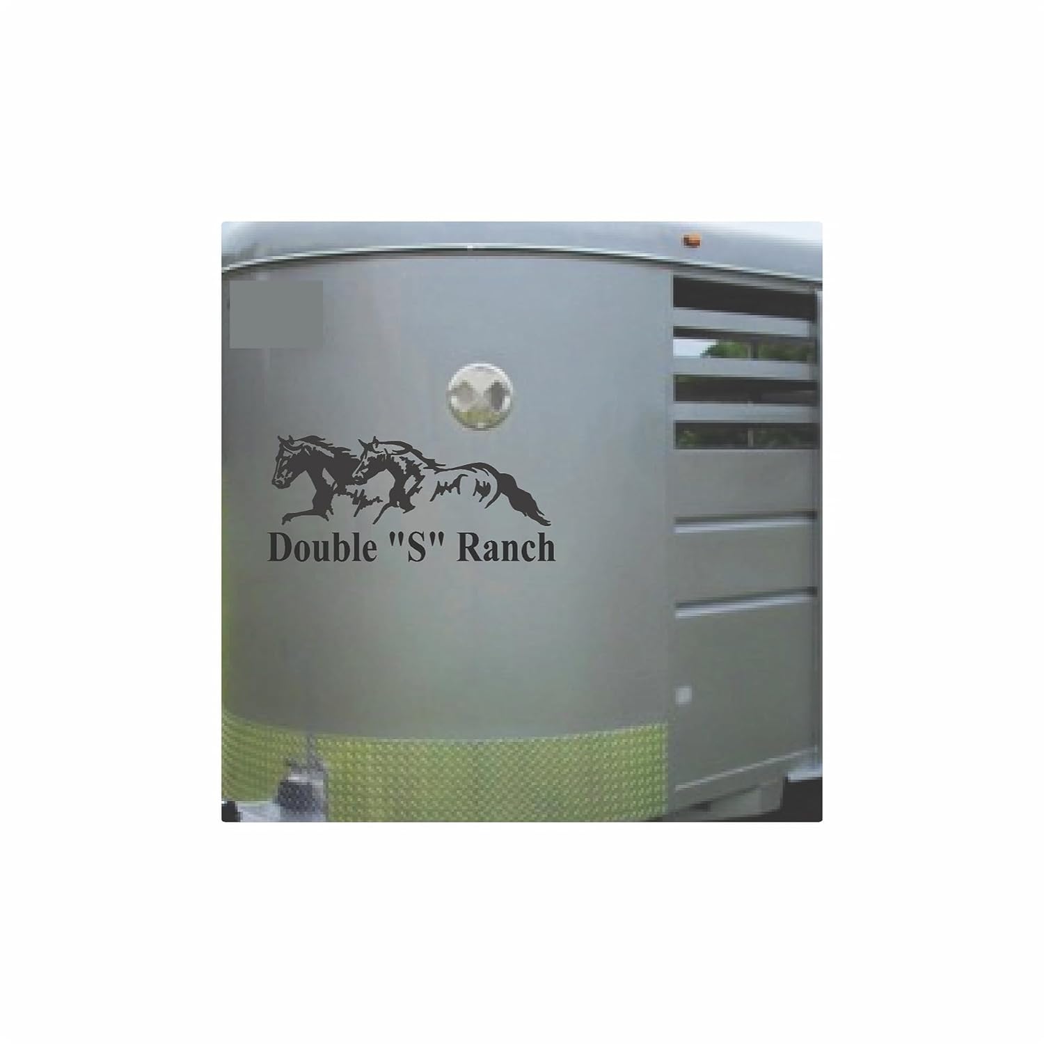 Horse Trailer Decal Sticker Custom Name and Running Horses Vinyl Decal Graphic 16×36