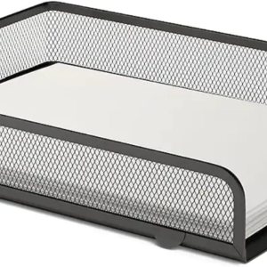 1InTheOffice Bandeja apilable para letras bandeja de carga frontal de malla de alambre negro mate 1InTheOffice Bandeja apilable para letras bandeja de carga frontal de malla de alambre negro mate