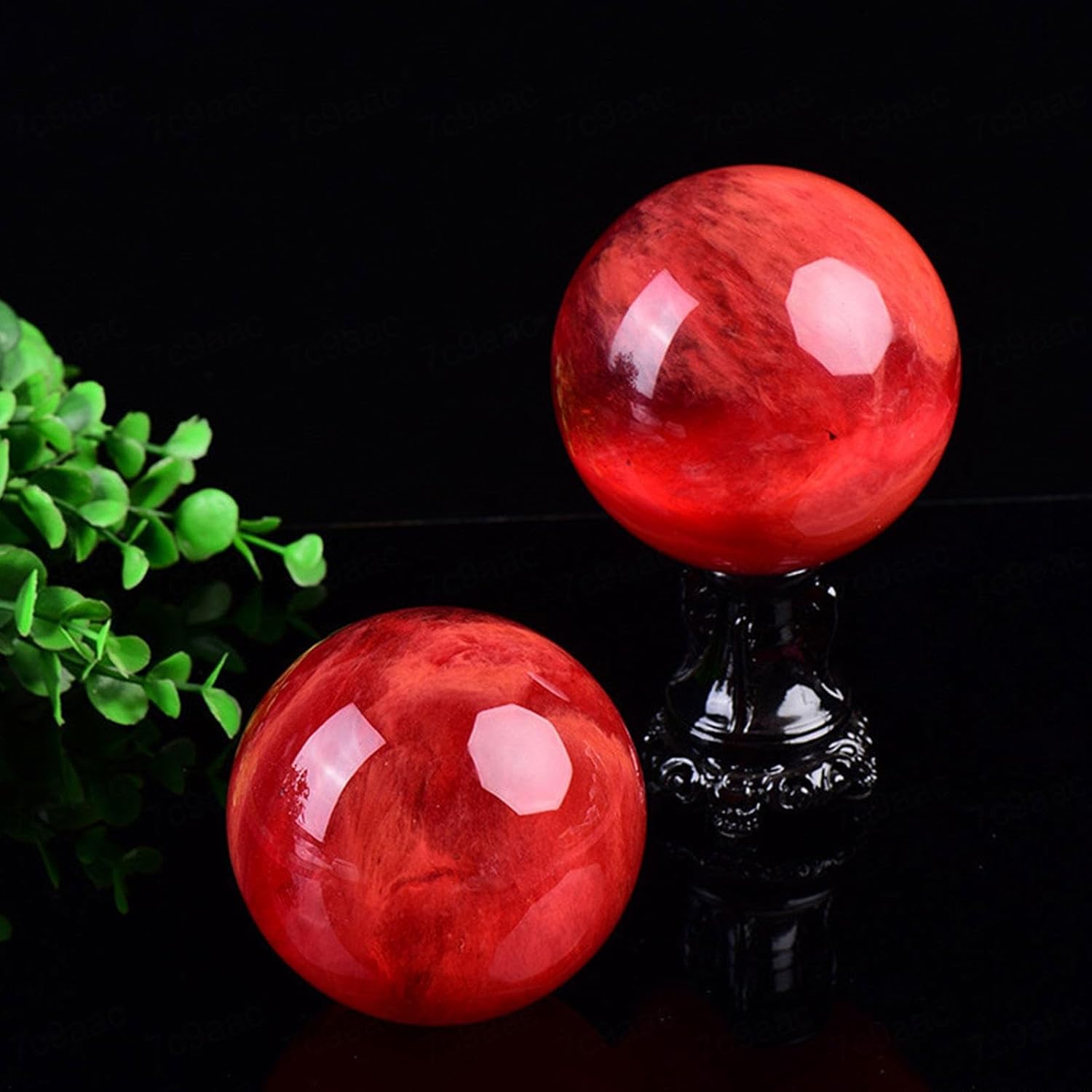 Bola de cristal de cuarzo fundido rojo transparente  Bola de obsidiana roja  Esfera de bola de rubí de cristal rojo natural  Piedra preciosa de