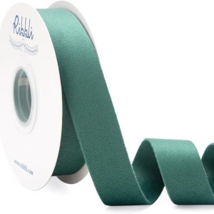 Ribbli Cinta de terciopelo verde polvoriento, doble cara, carrete de 1 pulgada, cinta verde de 10 yardas, uso para adornos de árbol de Navidad, Ribbli Cinta de terciopelo verde polvoriento, doble cara, carrete de 1 pulgada, cinta verde de 10 yardas, uso para adornos de árbol de Navidad,