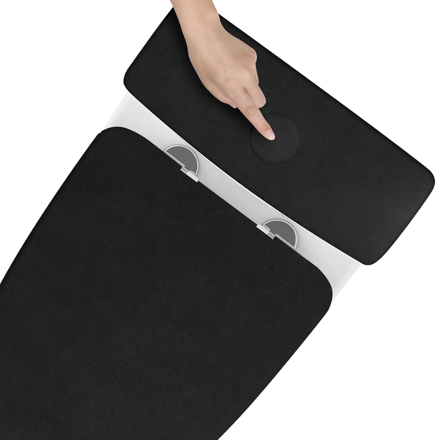 Tapa de inodoro y tapa de tanque de inodoro de repuesto con parte inferior elástica para accesorios de decoración de baño (negro)