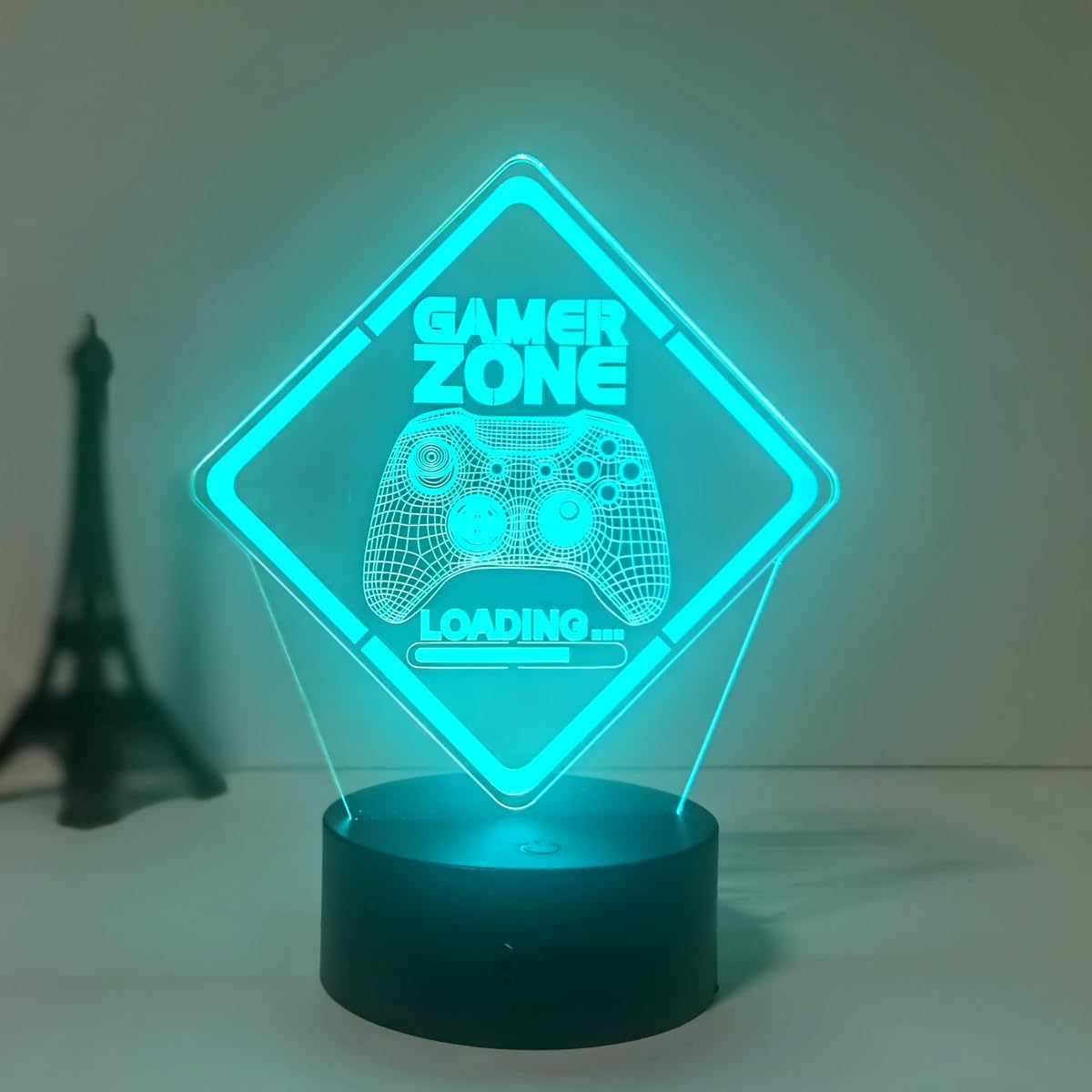 aixomy Game Zone 3D Optical Illusion Kids Lamp 3D Night Light Desk Lamp 16 Colors with Remote for Boys