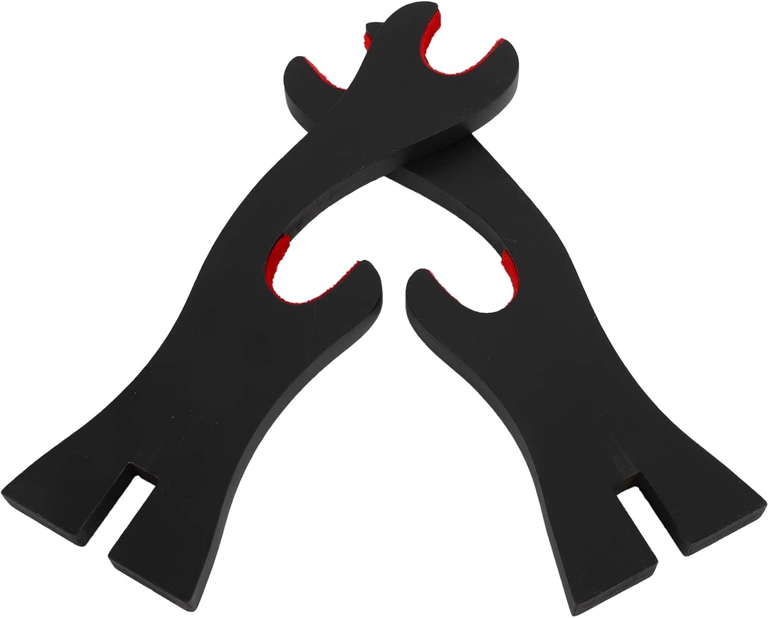 2 Tier Katana Sword Holder Black Bracket Hanger Red Cotton Display Stand