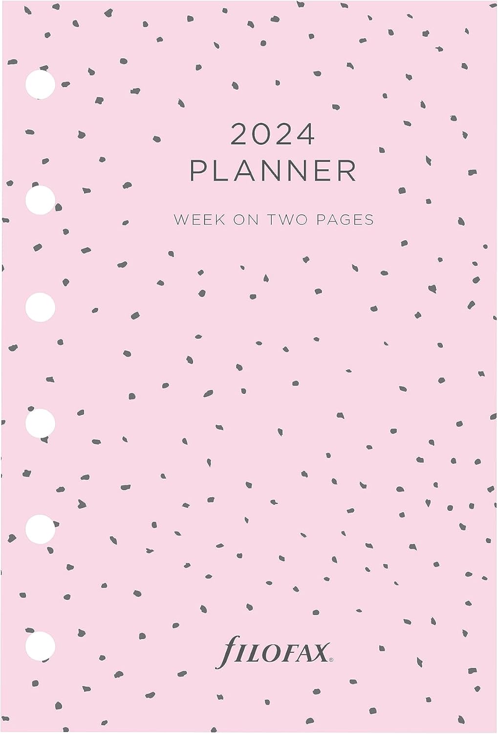 Filofax Recambio de diario de calendario, tamaño de bolsillo, semana a vista, paquete de diario mínimo de confeti, multilingüe cinco idiomas, 2024