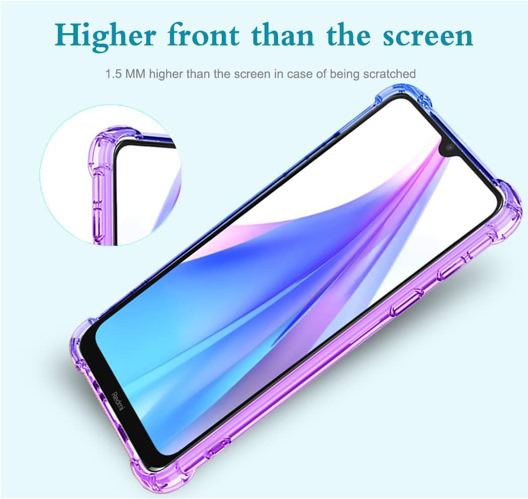 Para Redmi Note 8 (20192021) M1908C3JH M1908C3JGG Caso, lindo gradiente claro delgado a prueba de golpes suave flexible TPU cubierta protectora para