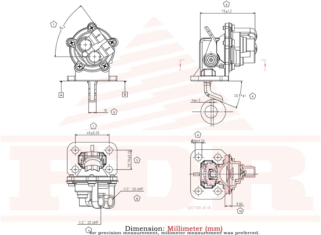 3637292M91 Bomba de elevación de combustible para tractores Massey Ferguson 230, 235, 245, 231