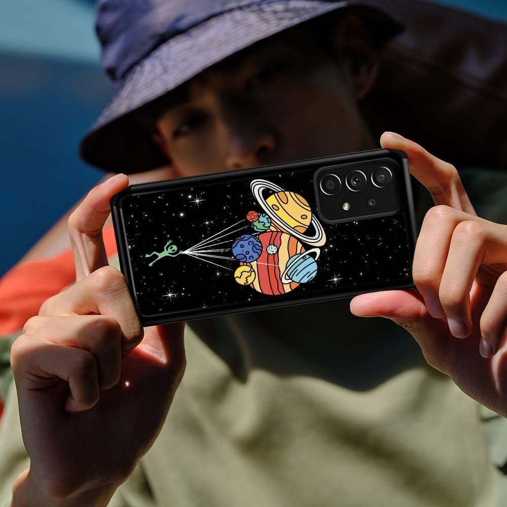 Funda compatible con Samsung Galaxy A53 5G, sistema solar de globo alienígena, diseño de patrón increíble, a prueba de golpes, antiarañazos, carcasa