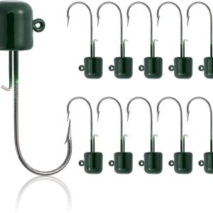 Alwonder Ned Rig – Paquete de 10 plantillas de hongos de pesca, varios colores, cabezas de plantilla de gancho Mustad para cebo de plástico suave de Alwonder Ned Rig – Paquete de 10 plantillas de hongos de pesca, varios colores, cabezas de plantilla de gancho Mustad para cebo de plástico suave de