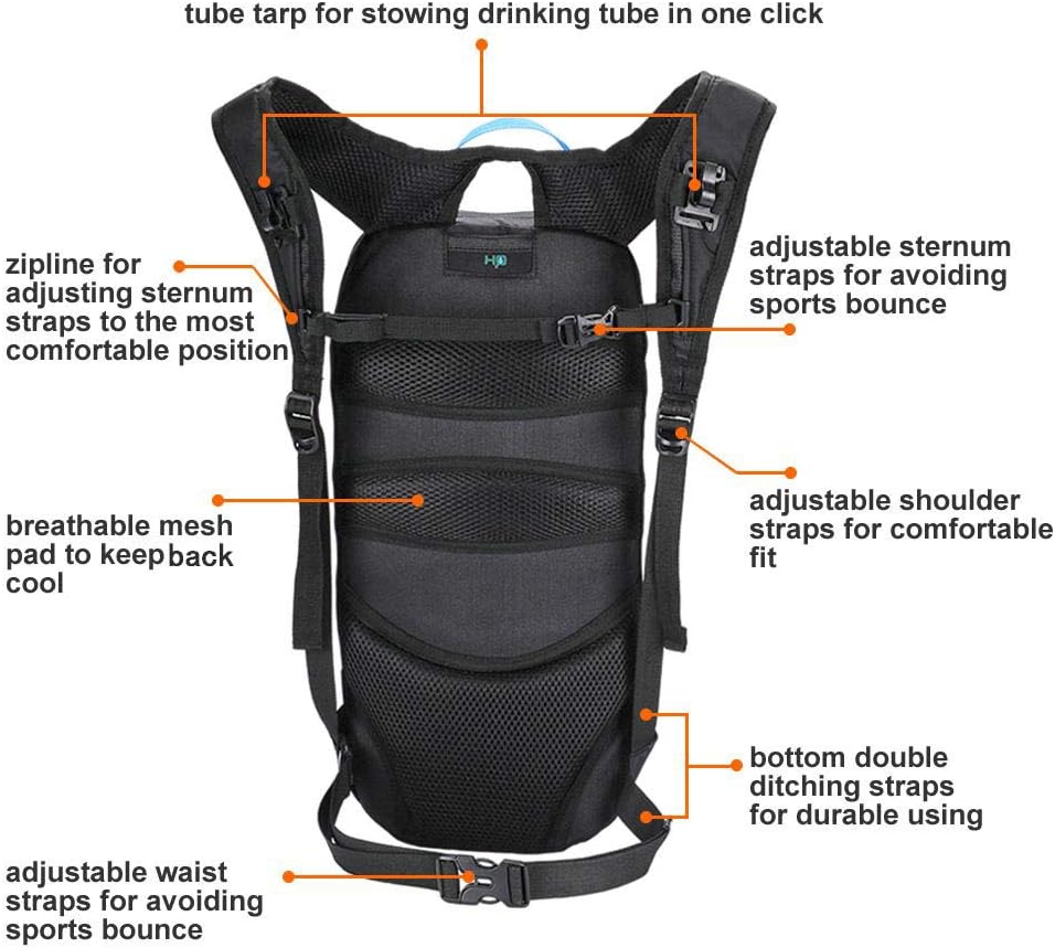 Mochila de bicicleta pequeña de ciclismo de montaña ligera de 6 litros – MTB ciclismo, senderismo, esquí, bicicleta de nieve, snowboard