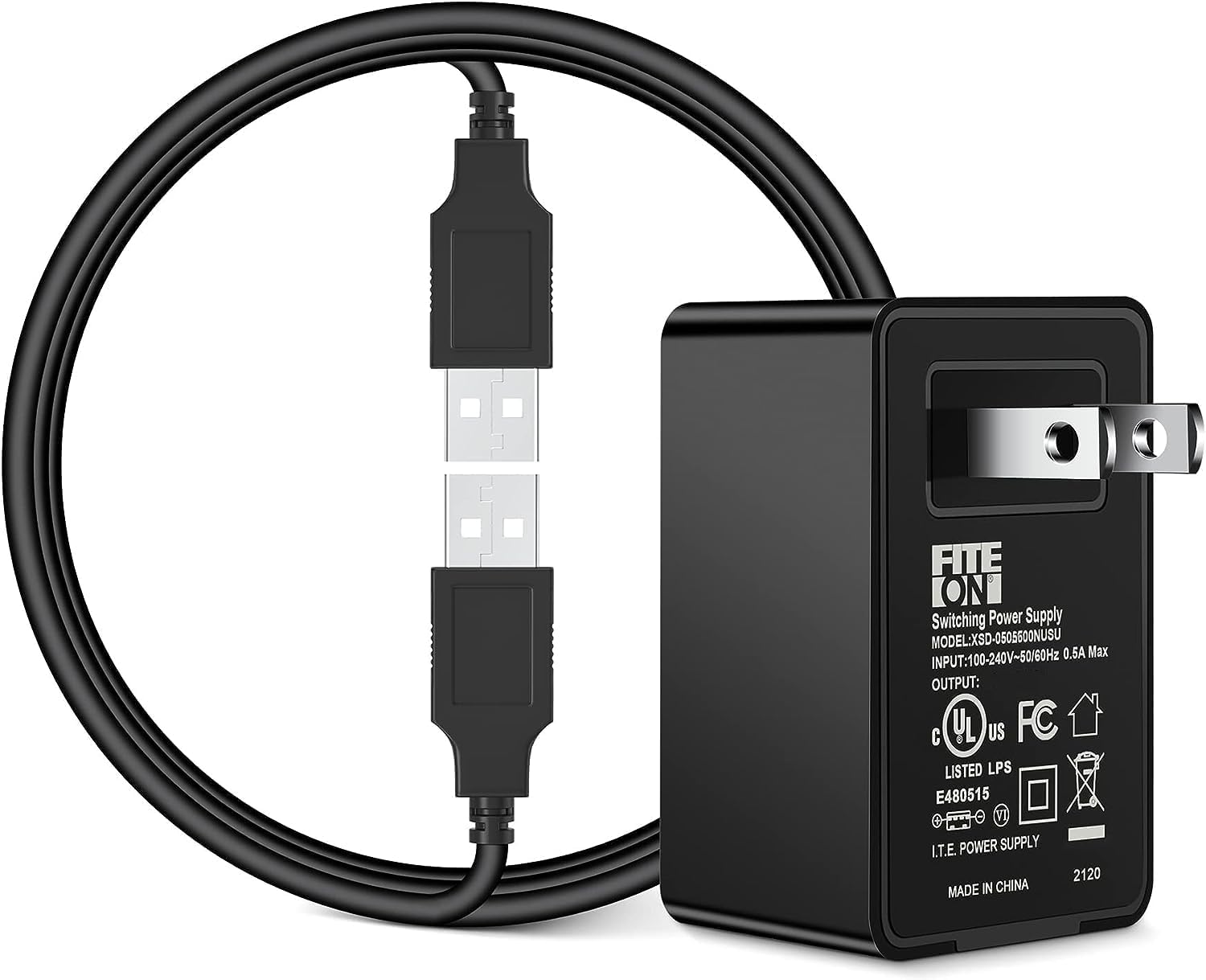 FITE ON Reemplazo 5V USB Cat Alimentador Adaptador para VOLUAS VL002 Dispensador Automático de Alimentos para Mascotas Cargador Cable de Alimentación