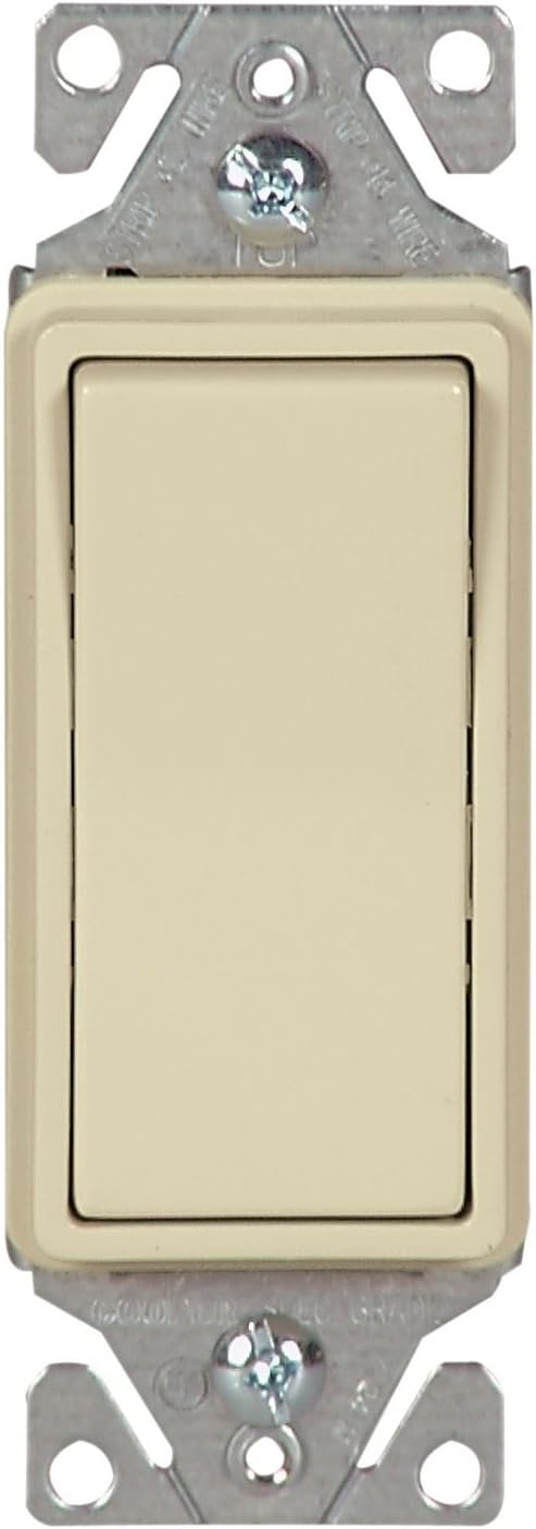 EATON 7513V-BOX – Interruptor basculante estándar con iluminación decorativa, 120277 Vac, 15 A, 3 posiciones, marfil