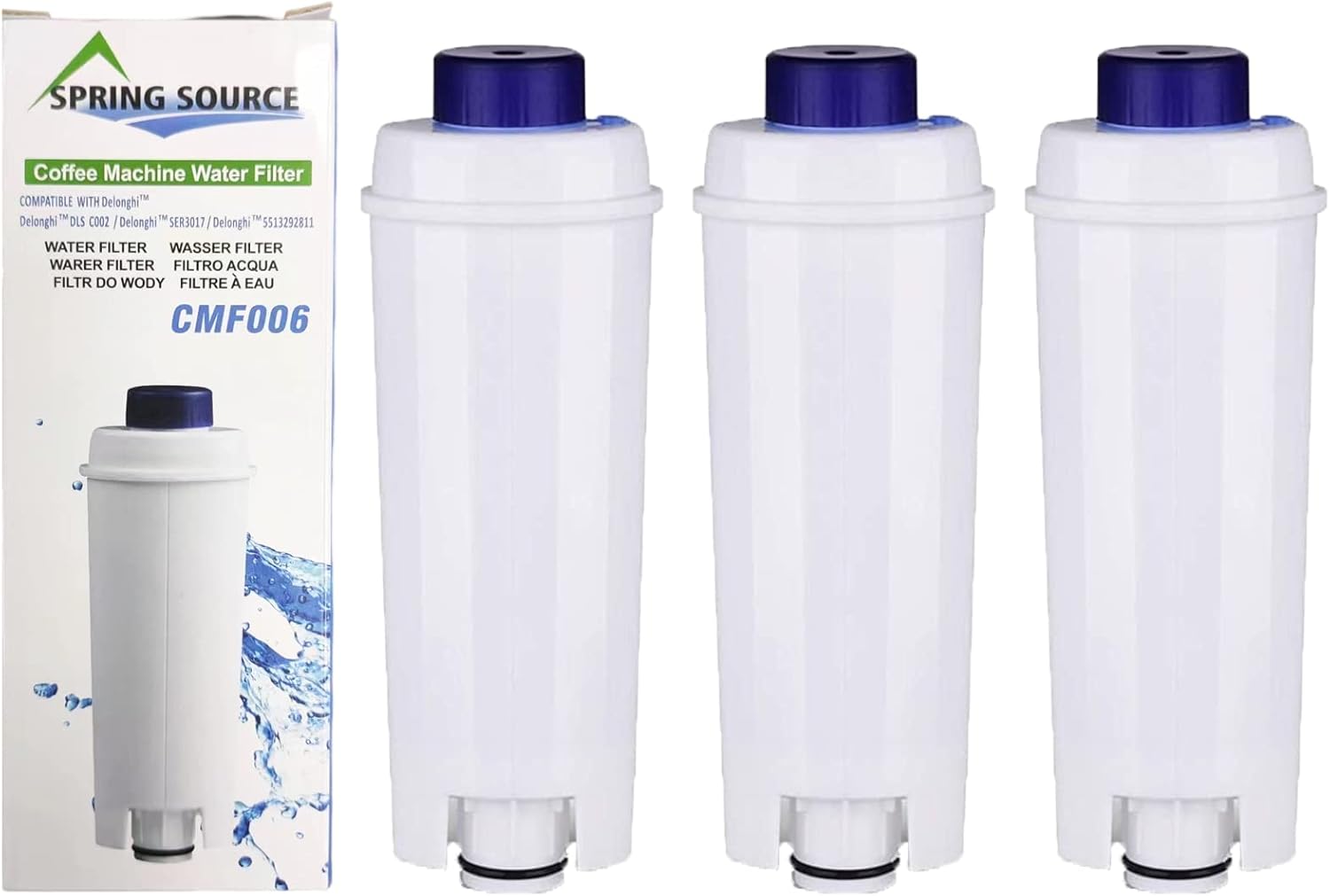 Filtro de repuesto para máquina de café para filtro DeLonghi DLSC002 DLS C002, cartuchos de filtro de agua, ablandador de carbón activado, De’Longhi